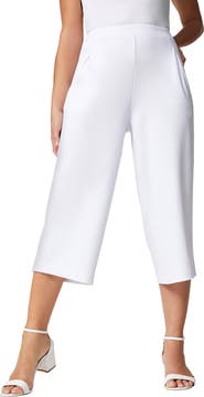 Jessica London Wide-Leg Crop Crepe Pants