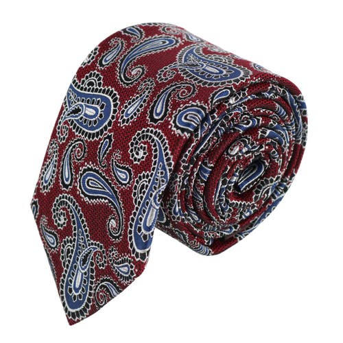 Trafalgar Wharton Wavy Paisley Silk Novelty Necktie In Red
