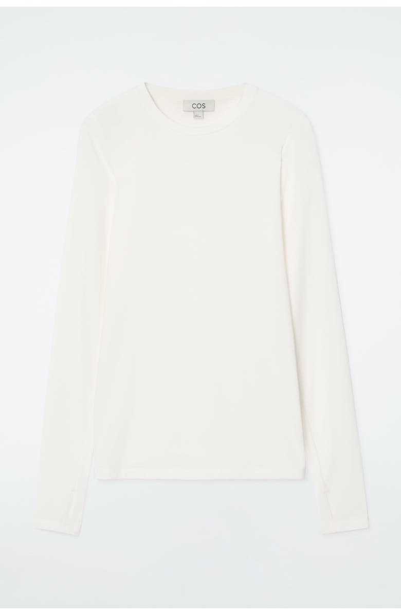 COS Slim Lightweight Long-Sleeved Top, Alternate, color, White
