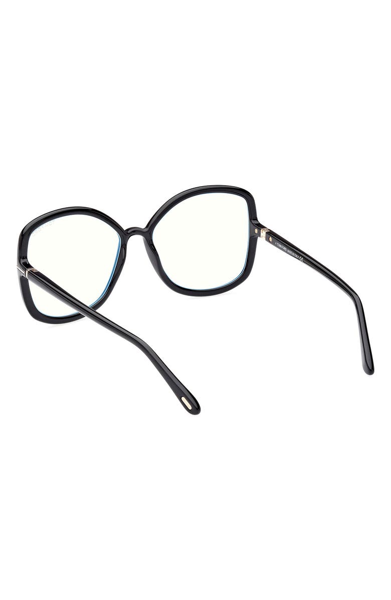 TOM FORD 56mm Butterfly Blue Light Blocking Glasses, Alternate, color, 
