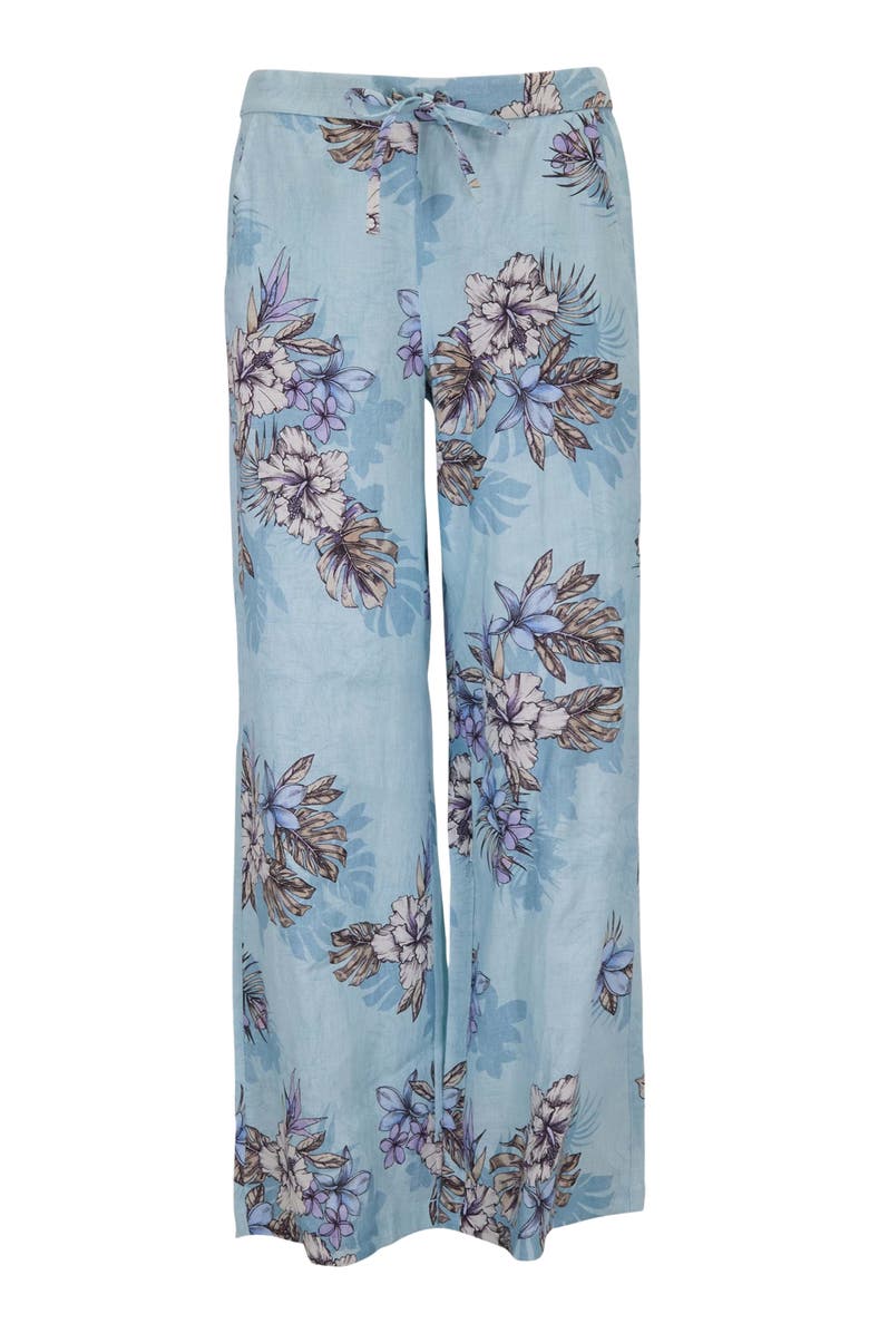 Lords of Harlech Womens Lillian Wide Leg Linen Pant, Alternate, color, Exotic Floral Teal