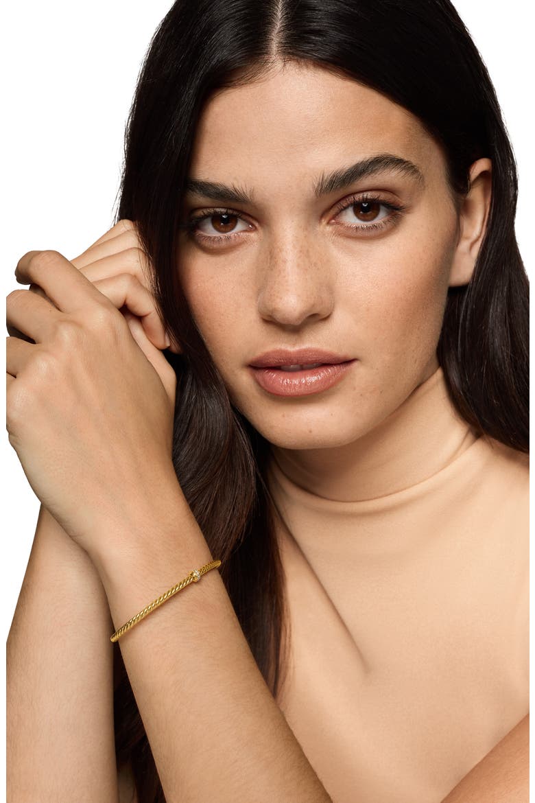 Micro Cablespira® Flex Center Station Bracelet in 18k Yellow Gold, 2.6mm, Alternate, color, GOLD
