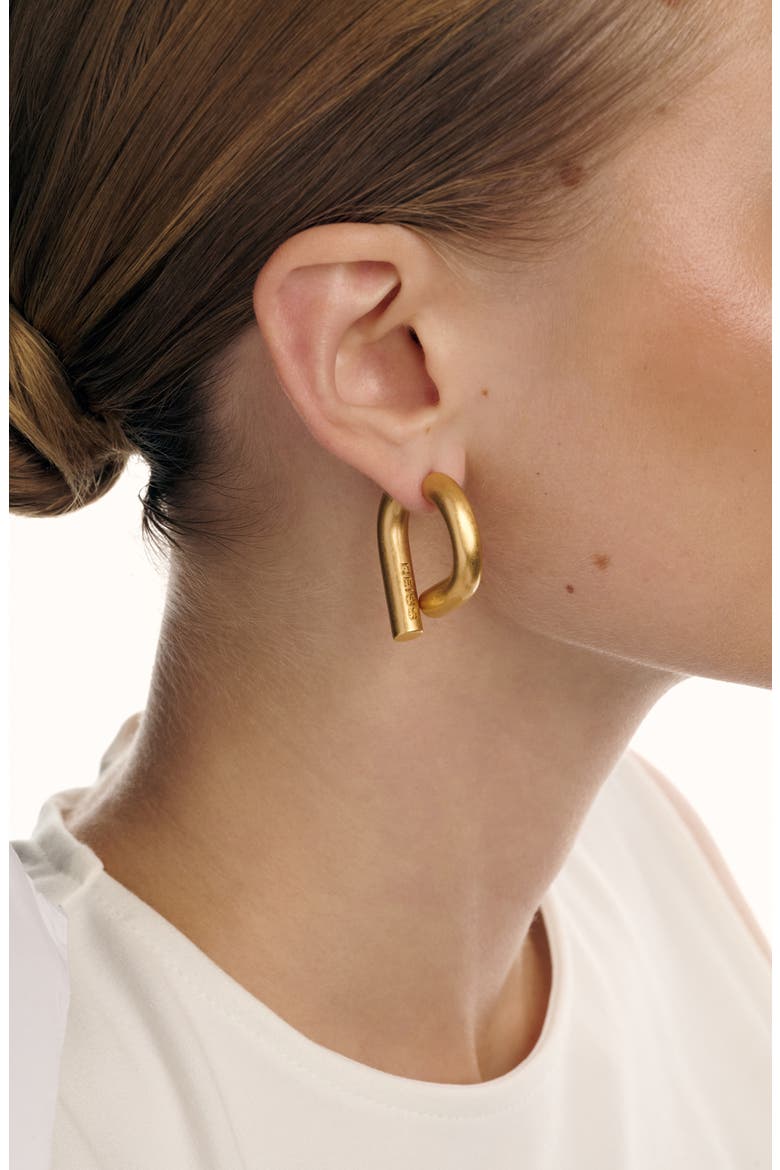 Taylor Tubular Metal Twist Front/Back Earrings, Alternate, color, GOLD TONE