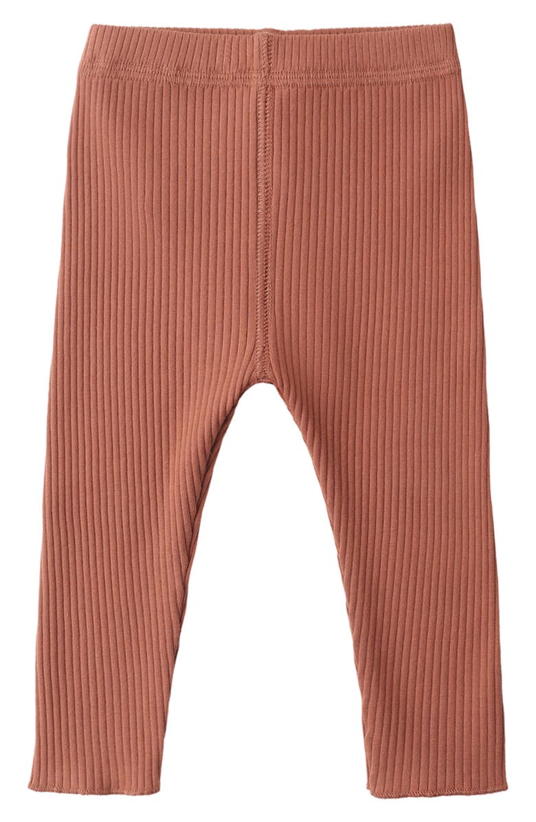 QUINCY MAE Rib Stretch Organic Cotton Leggings, Main, color, Red