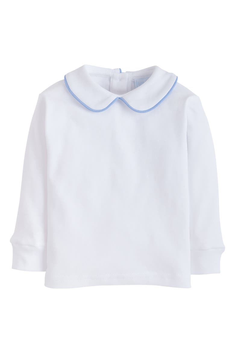 Kids' Long Sleeve Piped Peter Pan Shirt, Main, color, Light Blue