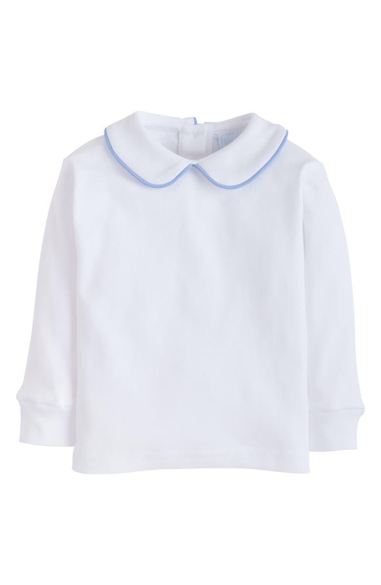 Little English Kids' Long Sleeve Piped Peter Pan Shirt, Main, color, Light Blue