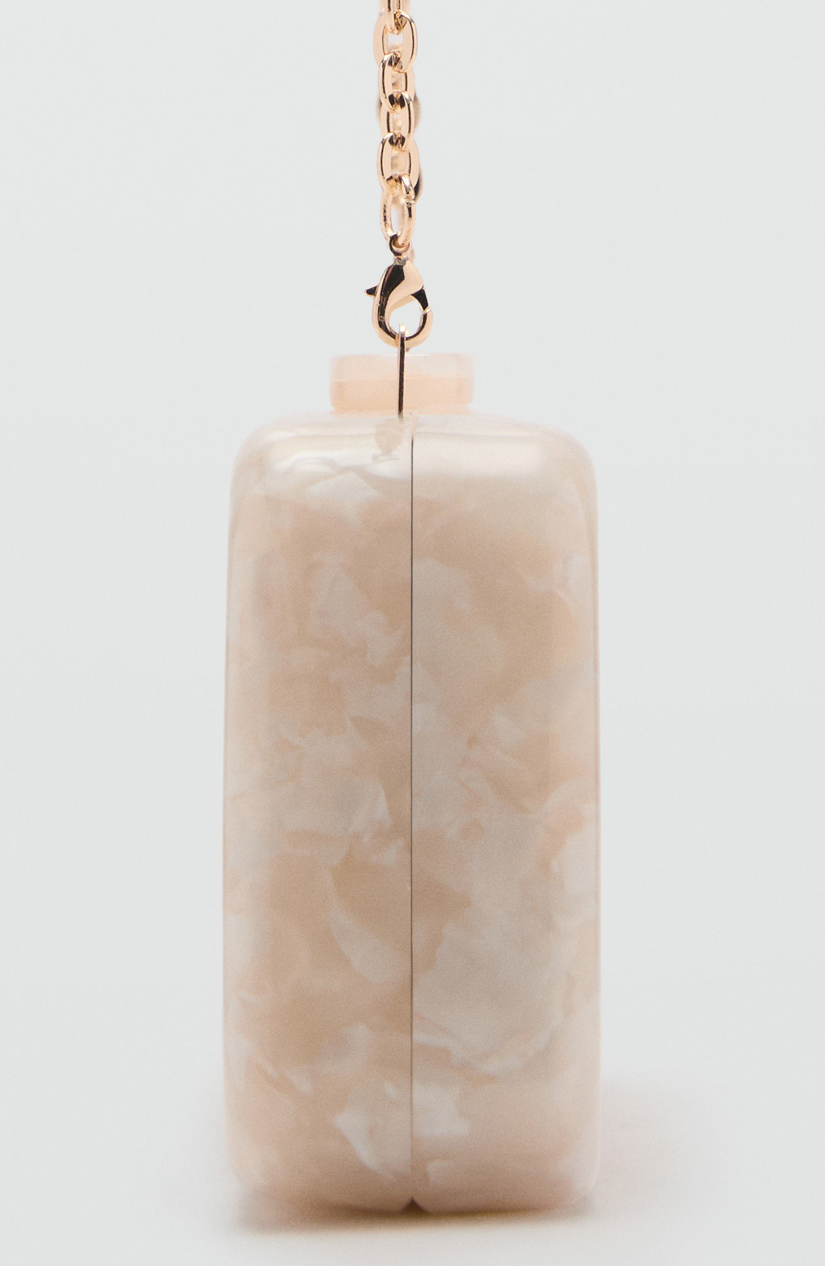 Pearlescent Ridged Clutch, Alternate, color, IVORY WHITE