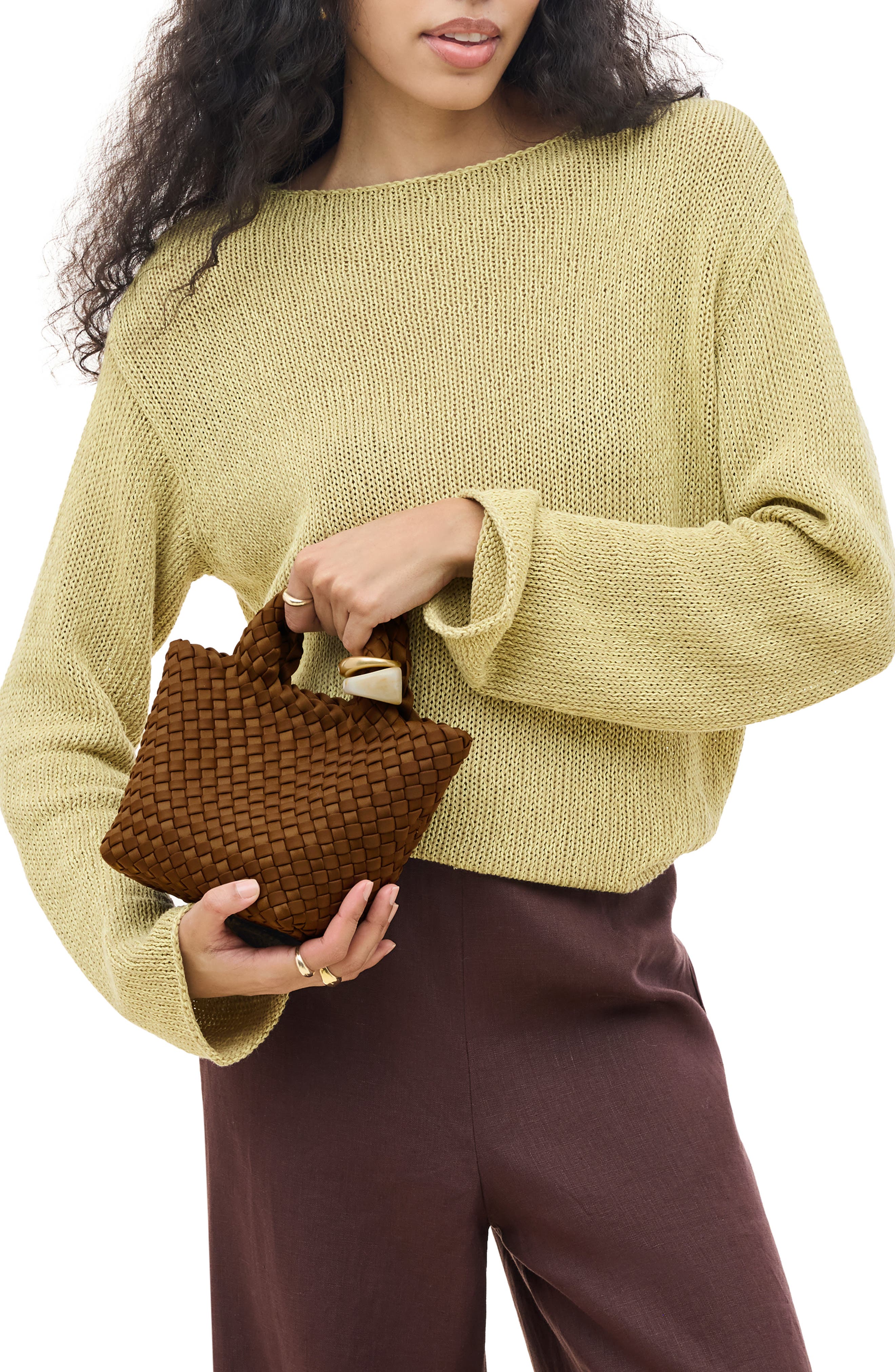 St. Barths Petit Beaded Tote, Alternate, color, TEAK