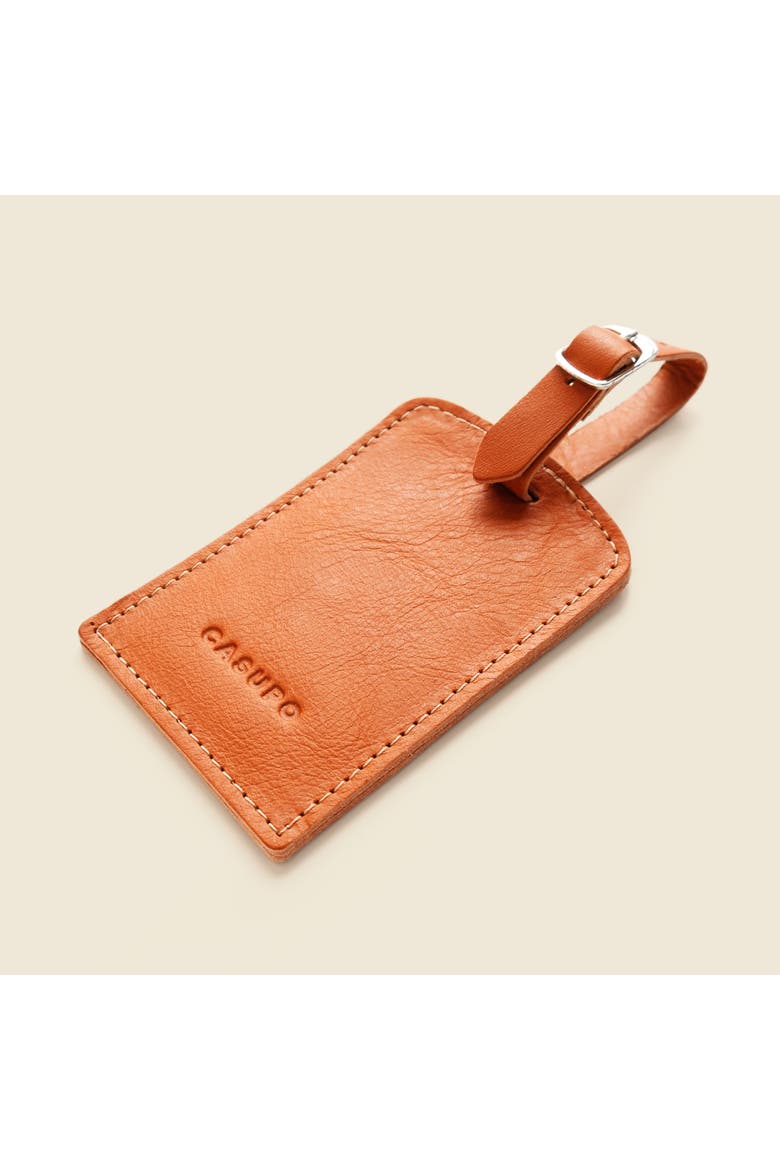 Leather Luggage Tag, Alternate, color, Natural