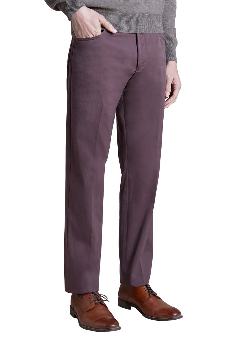 Santorelli Flat Front Cotton & Cashmere Pants, Alternate, color, 