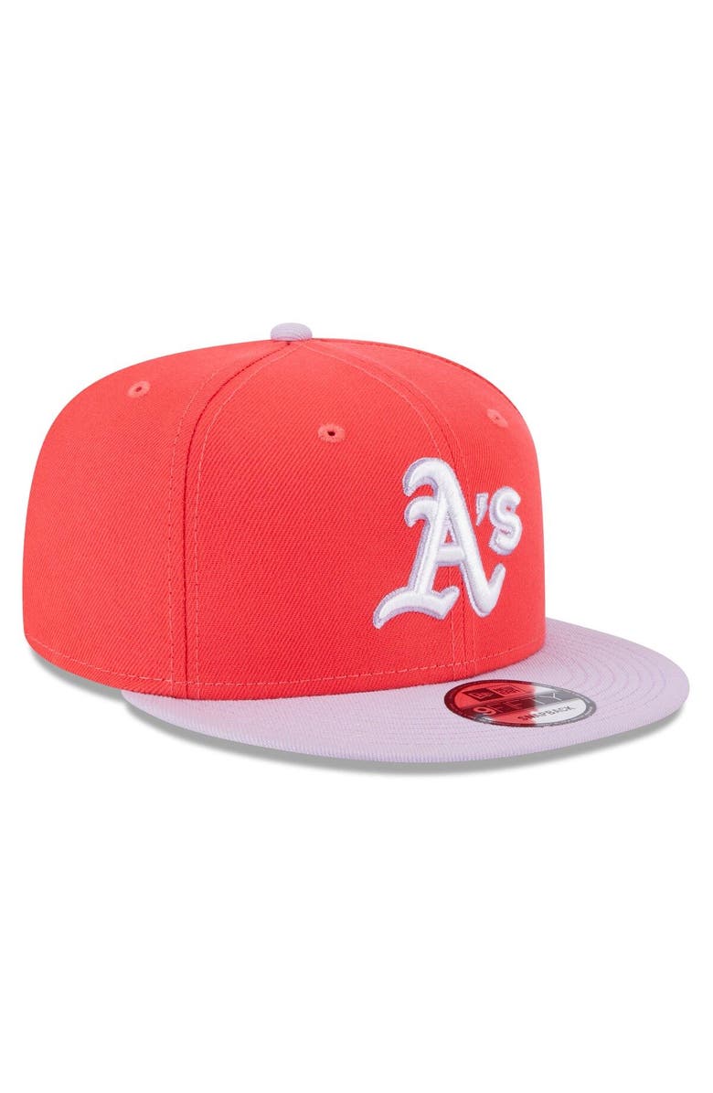 New Era Men's New Era Red/Purple Oakland Athletics Spring Basic Two-Tone 9FIFTY Snapback Hat, Alternate, color, Red