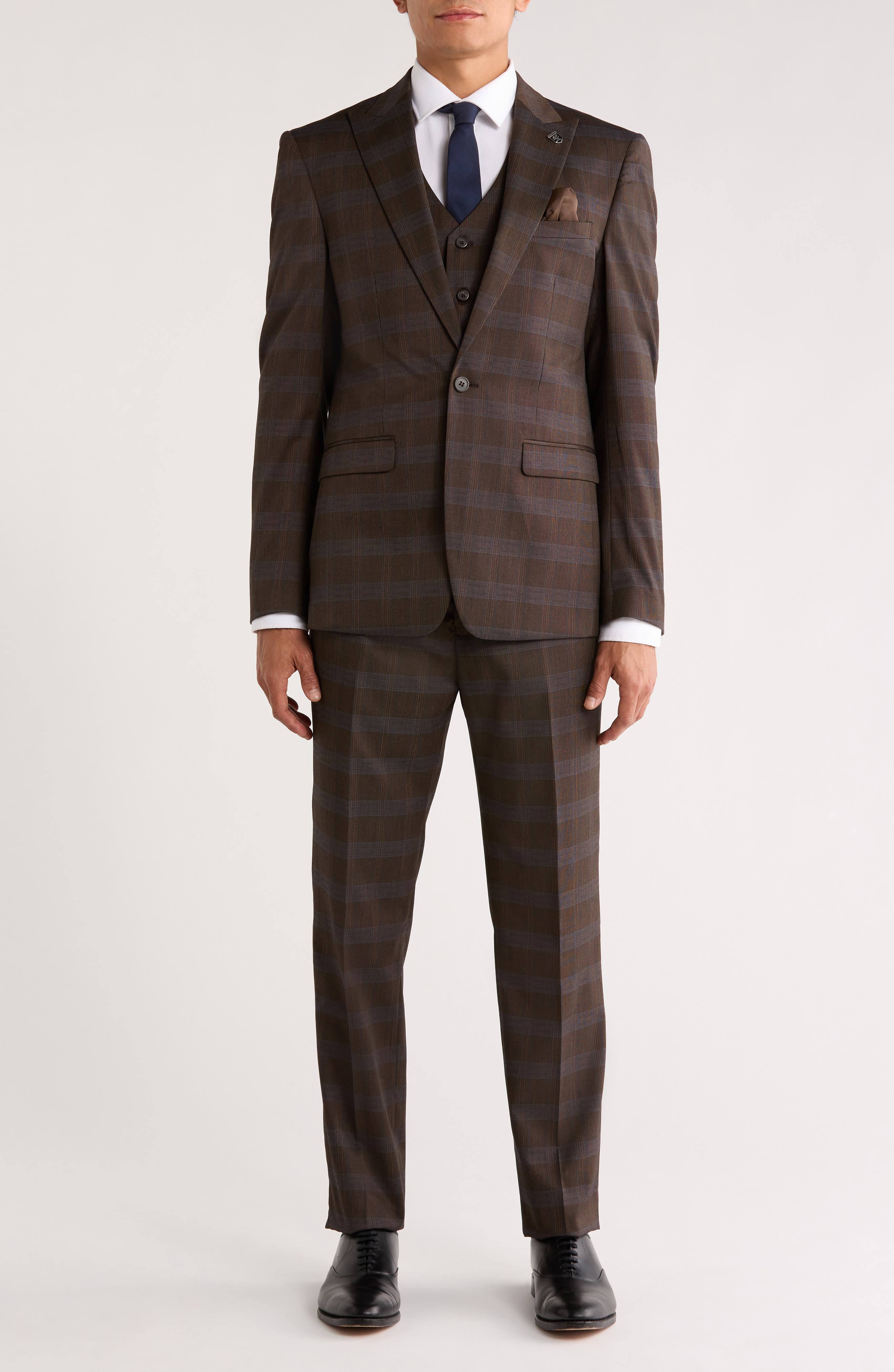 ZEGARIE Glen Plaid Mélange 3-Piece Suit