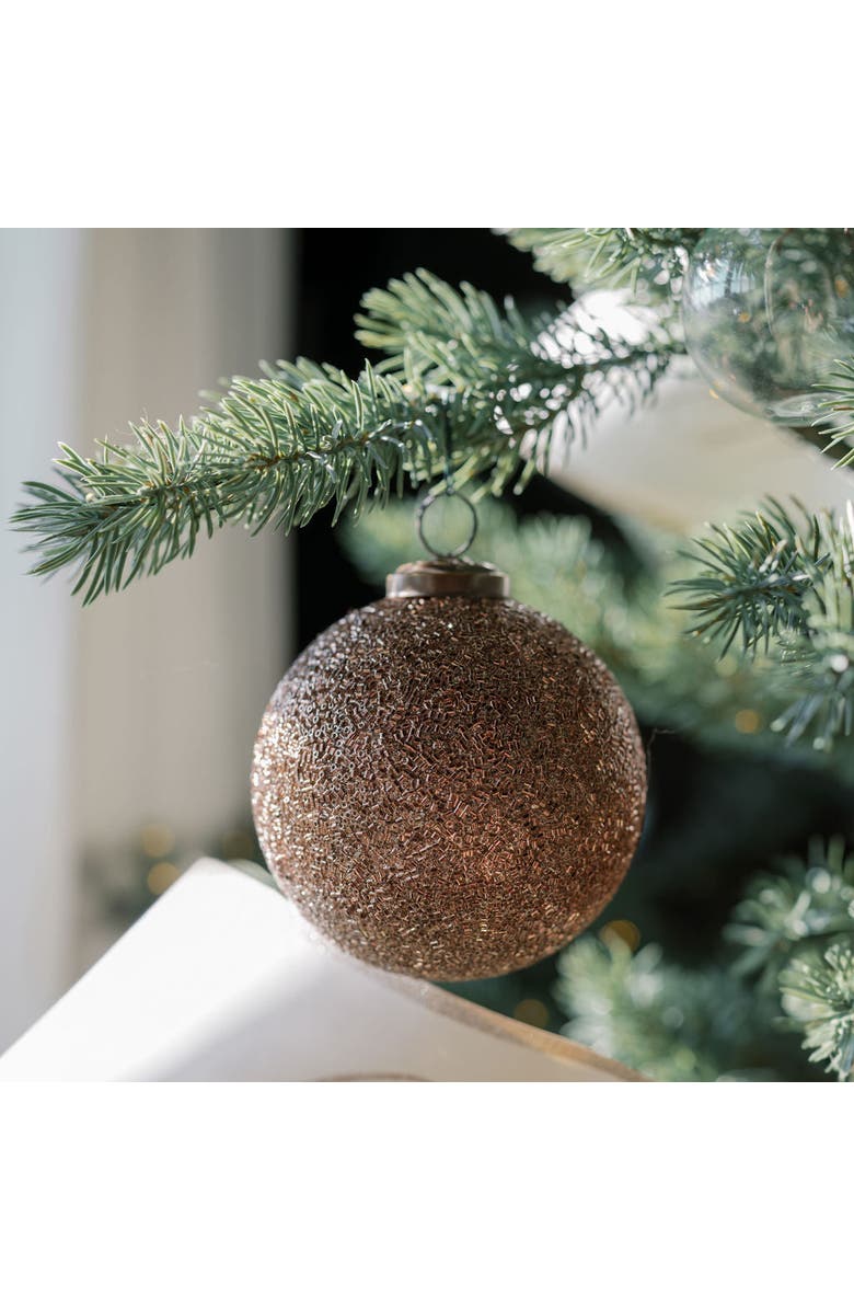 CG Hunter 4 inch Beaded Antique Bronze Glass Ornament, Alternate, color, 