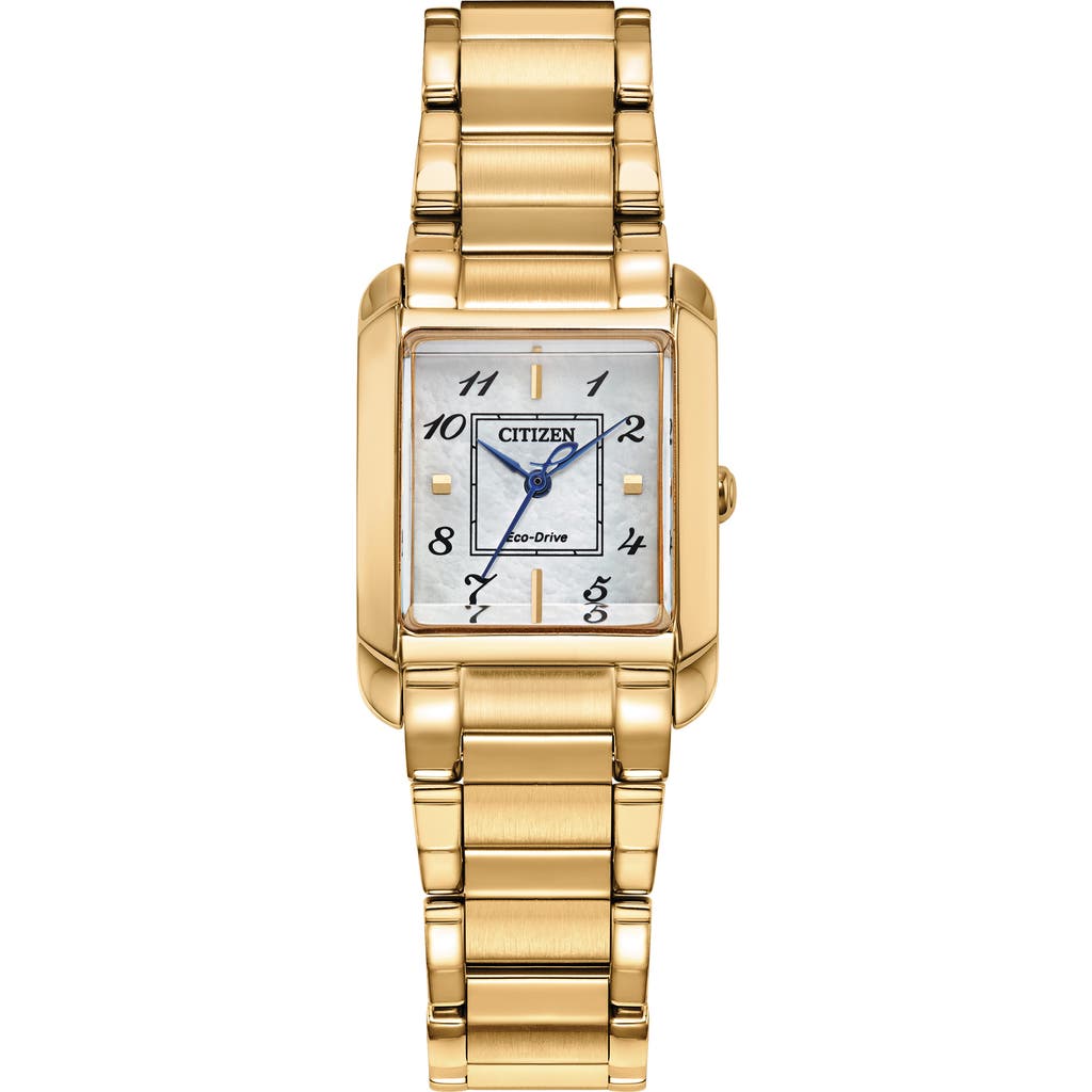 Citizen Bianca Womens Gold Tone Stainless Steel Bracelet Watch Ew5602-57d In Gold