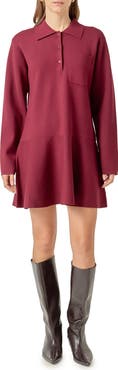 English Factory Long Sleeve Knit Minidress