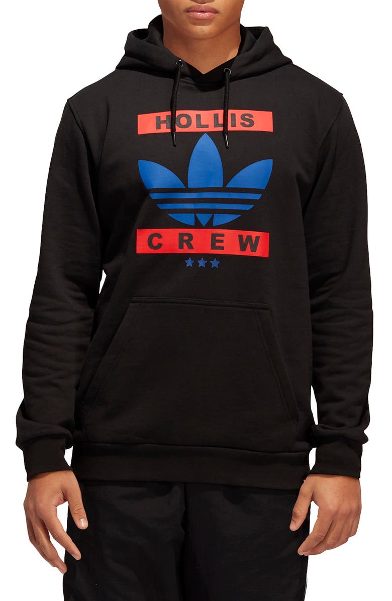adidas x Run-DMC Logo Graphic Hoodie, Main, color, 