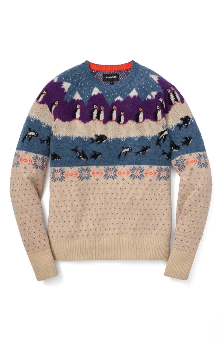 Bonobos Critter Fair Isle Wool Blend Sweater, Alternate, color, 
