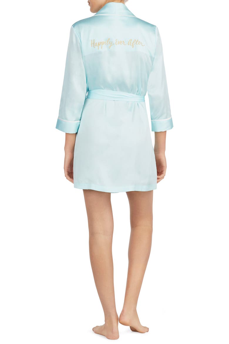 happily ever after charmeuse short robe, Alternate, color, AIR