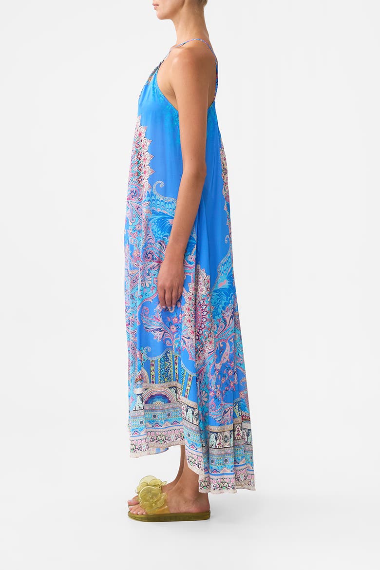 Gather Neck Hardware Maxi Dress Footsteps In Folklore, Alternate, color, Footsteps In Folklore
