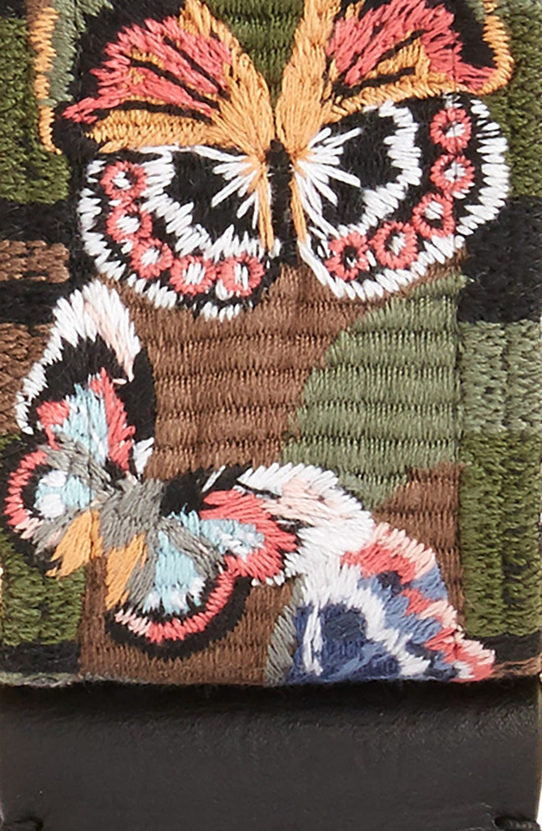 Valentino Garavani Butterfly Embroidered Guitar Bag Strap, Alternate, color, 