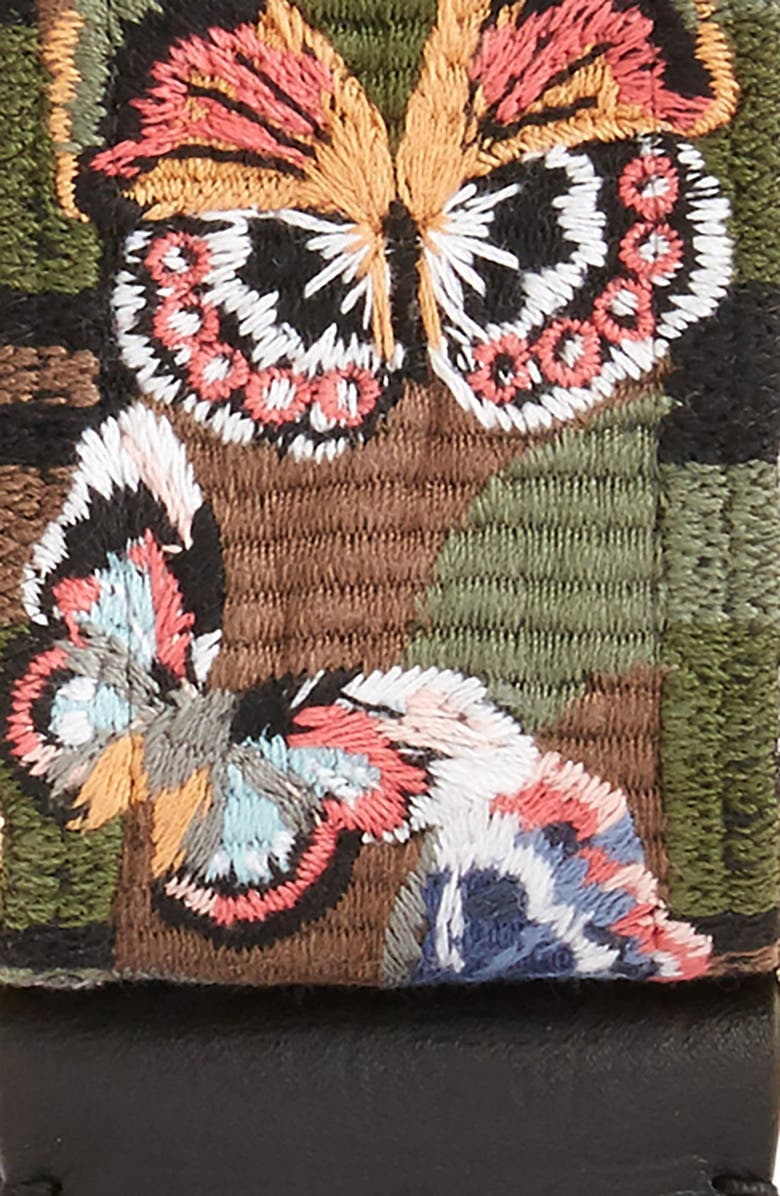 Valentino Garavani Butterfly Embroidered Guitar Bag Strap, Alternate, color,