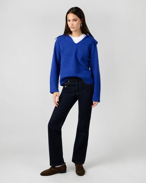 Weworewhat Collar V-neck Sweater In Blue