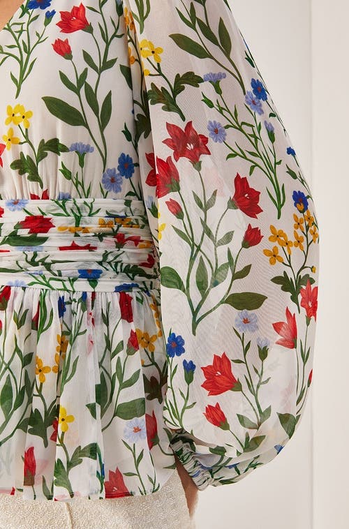 REBECCA TAYLOR REBECCA TAYLOR BOTANICA FLEUR PEPLUM BLOUSE