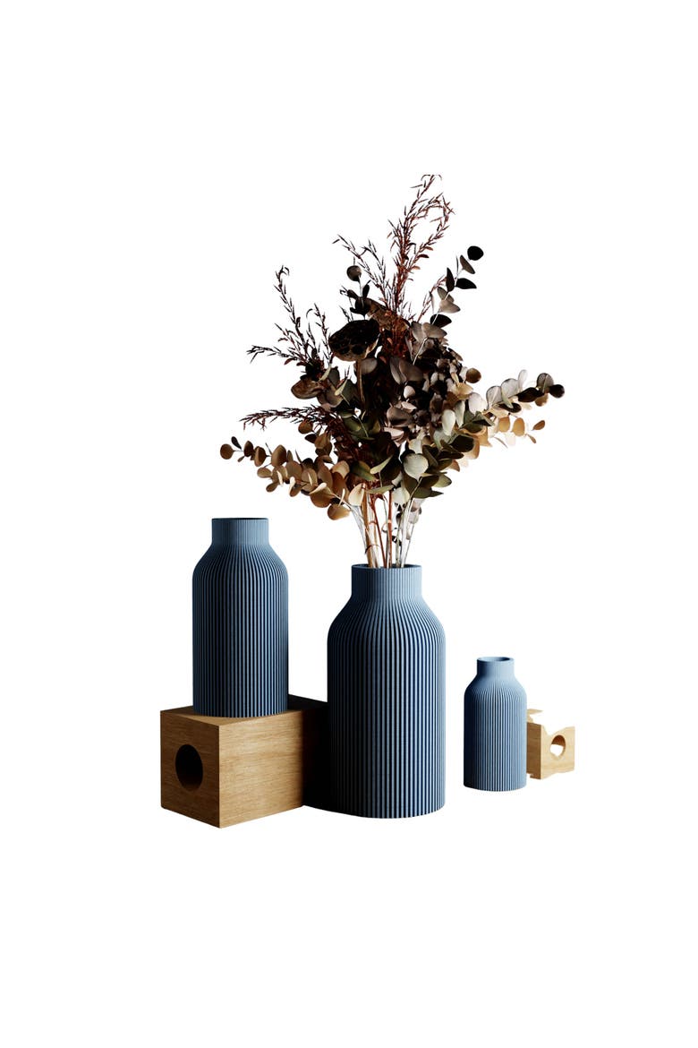 Bottle Vase, No Waterproof Insert, Main, color, Muted Blue - 10"