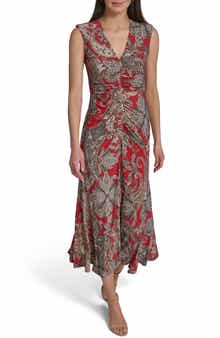 Tommy Hilfiger Ruched Jersey Midi Dress
