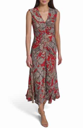 Tommy Hilfiger Ruched Jersey Midi Dress