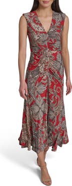 Tommy Hilfiger Ruched Jersey Midi Dress