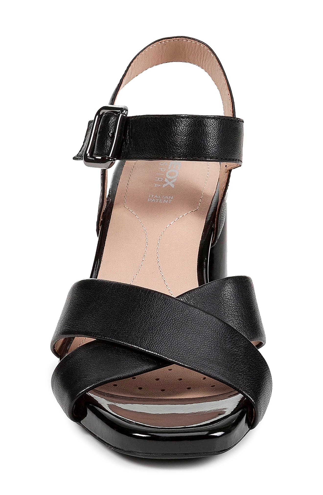 Genziana Block Heel Sandal, Alternate, color, BLACK NAPPA LEATHER