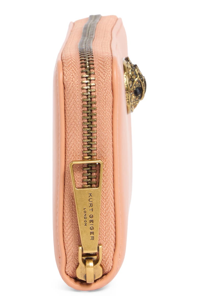 Kurt Geiger London Chelsea Zip Around Leather Wallet, Alternate, color, Tan Comb