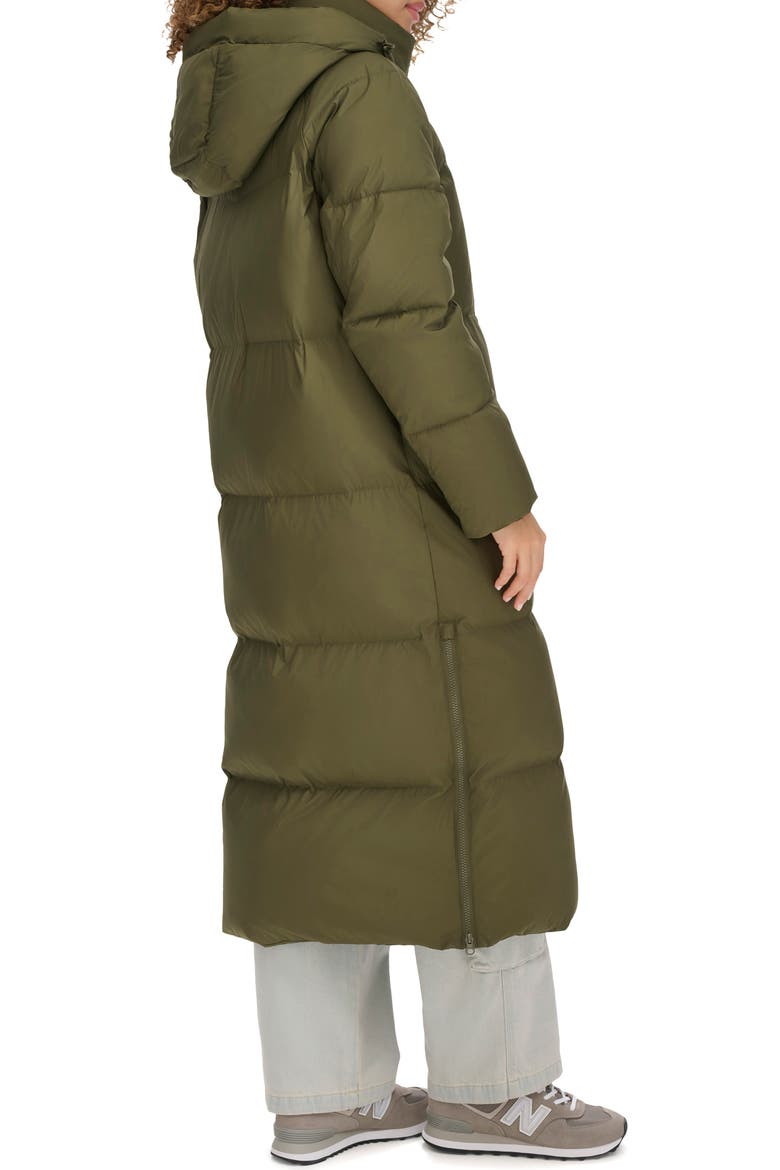 Water Resistant Side Zip Maxi Puffer Coat, Alternate, color, OLIVE