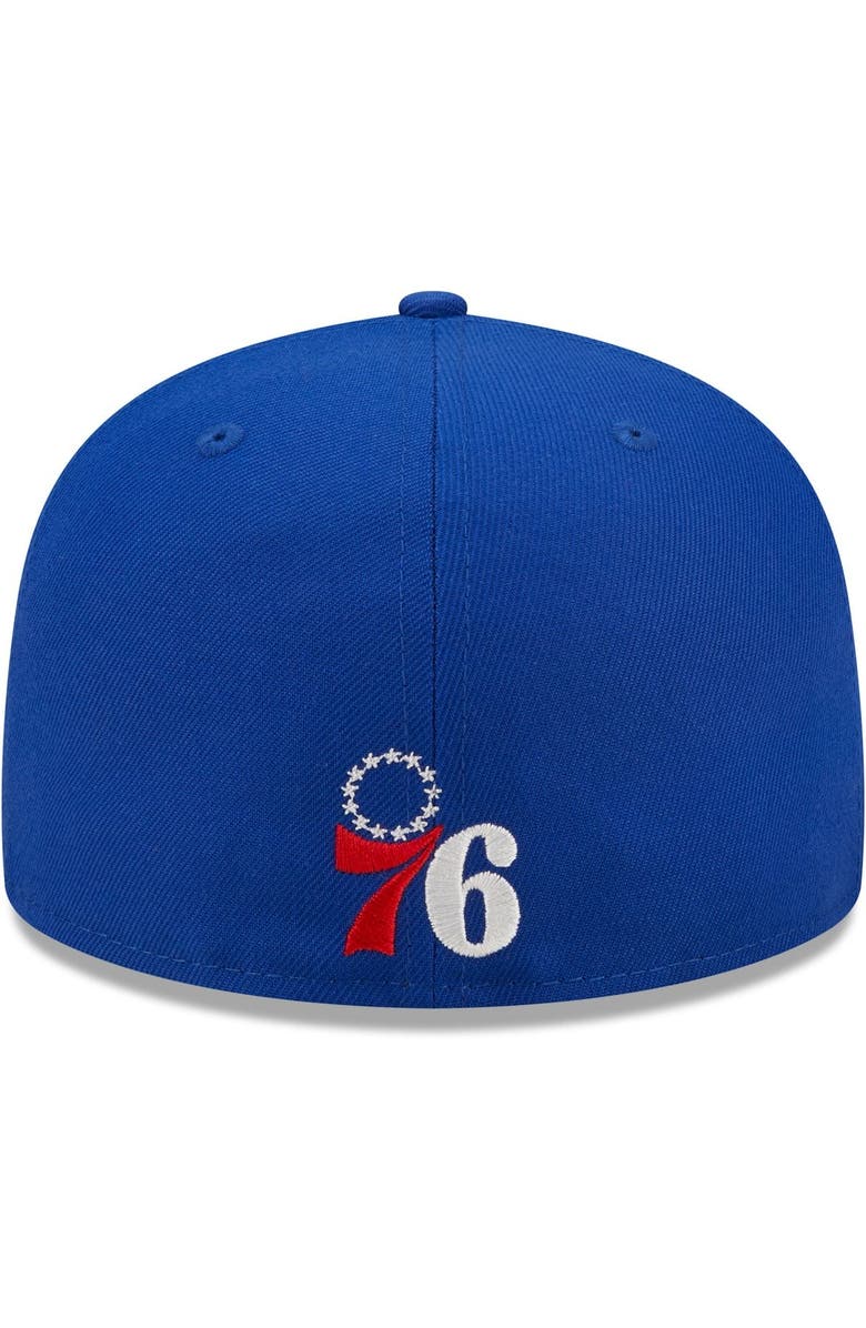New Era Men's New Era Royal Philadelphia 76ers Splatter 59FIFTY Fitted Hat, Alternate, color, 