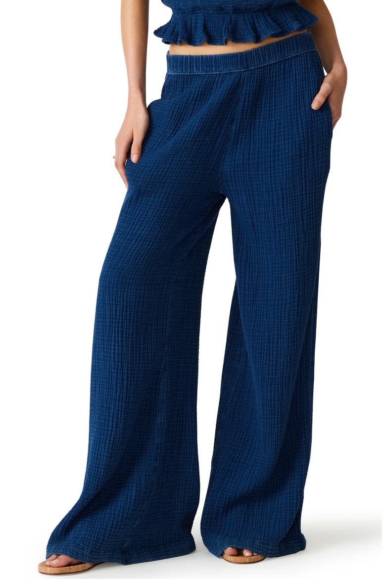 Harbor Cotton Blend Gauze Wide Leg Pants (Women) | Nordstrom