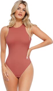 Popilush Cloudsense Shapewear Sleeveless Cutaway Round Neck Bodysuit