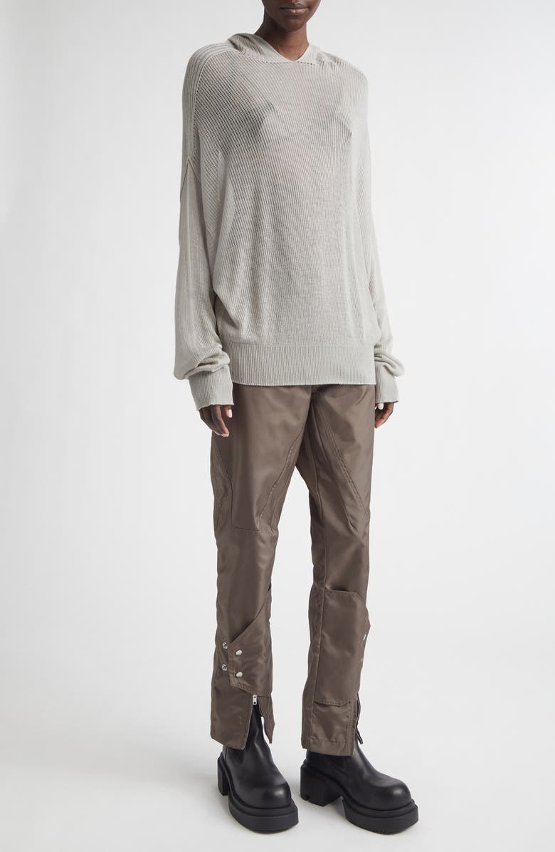 Rick Owens Temple Stretch Nylon Moto Pants, Alternate, color, Dust