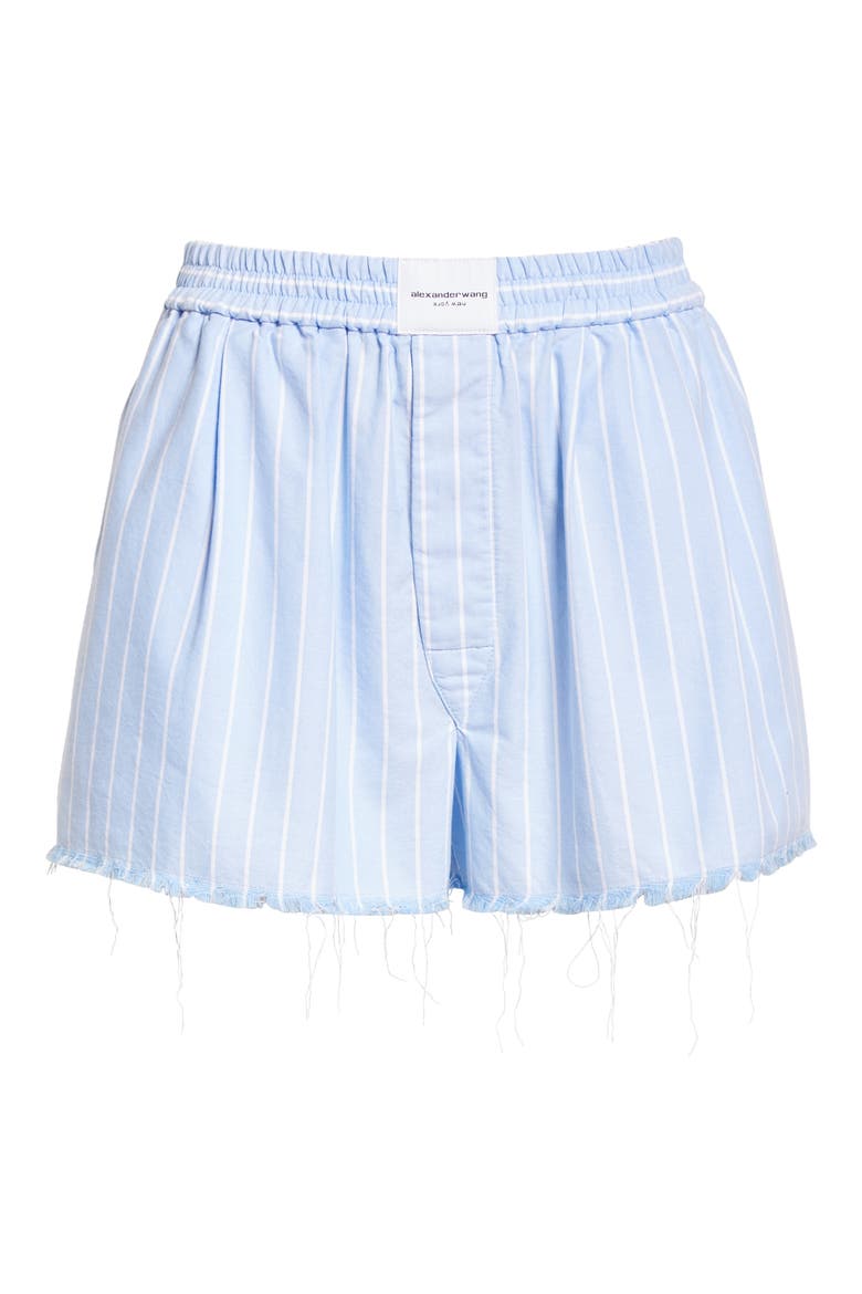 Crystal Thong Stripe Cotton Boxer Shorts, Alternate, color, OXFORD BLUE/ WHITE
