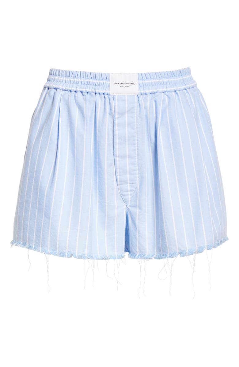 Alexander Wang Crystal Thong Stripe Cotton Boxer Shorts, Alternate, color,