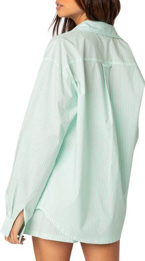 Oversize Pinstripe Cotton Shirt