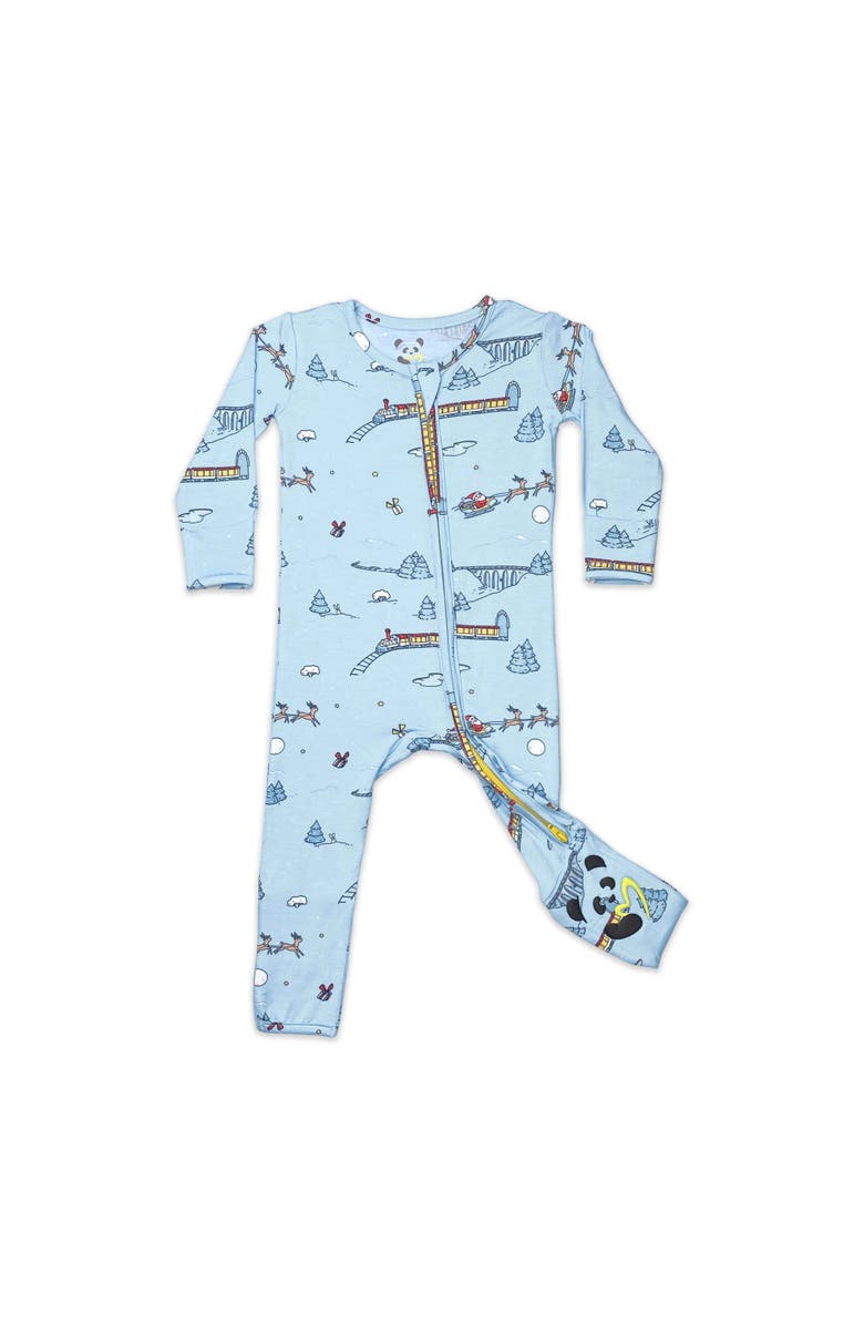 Bellabu Bear Baby Winter Train Convertible Footie, Main, color, Winter Train