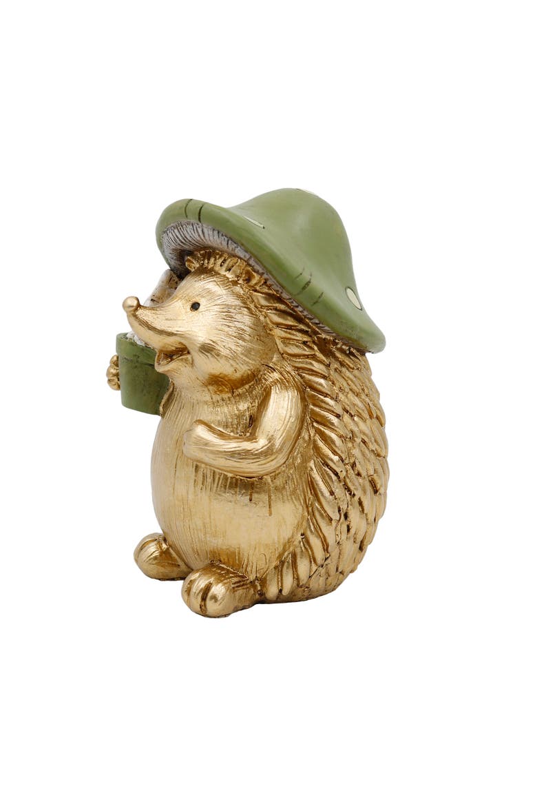 Resin Gold Hedgehog Figurine Garden Accents for Spring Home Decor, Alternate, color, Gold
