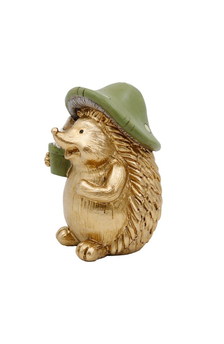 Transpac Resin Gold Hedgehog Figurine Garden Accents for Spring Home Decor, Alternate, color, Multicolored