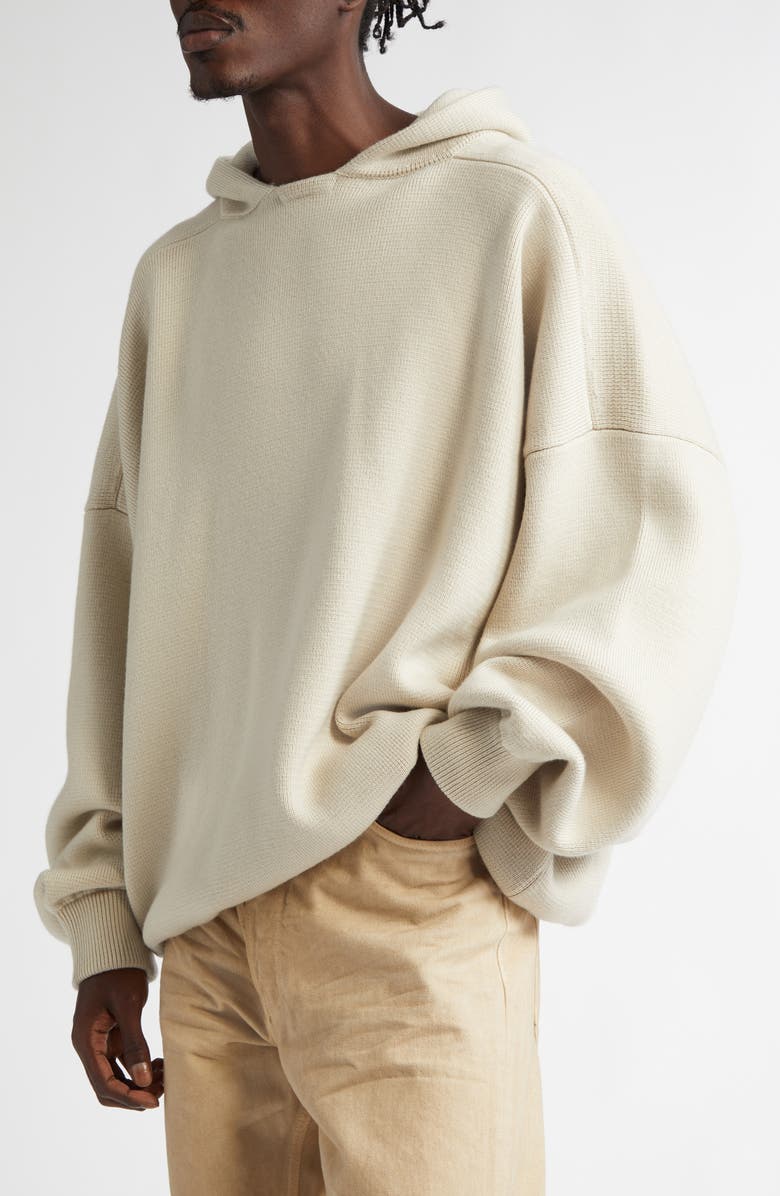 Fear of God Virgin Wool Sweater Hoodie, Alternate, color, Curry