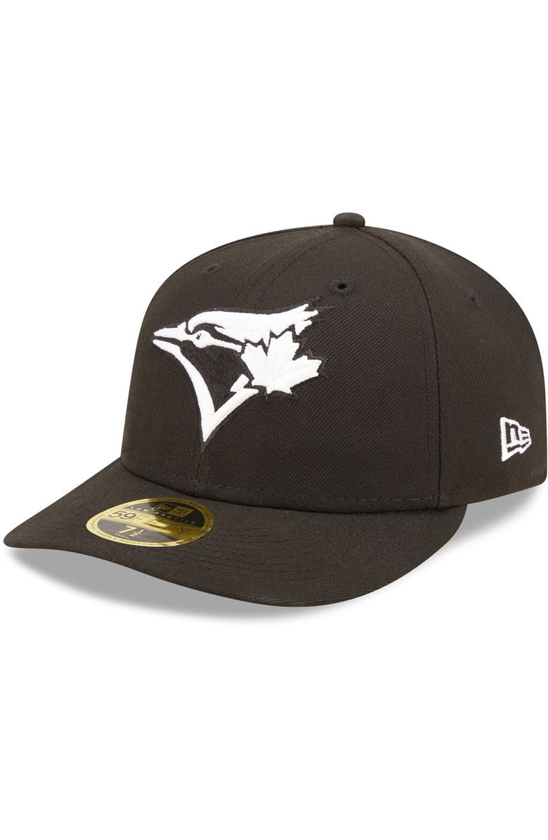 New Era Men's New Era Toronto Blue Jays Black & White Low Profile 59FIFTY Fitted Hat, Alternate, color, 