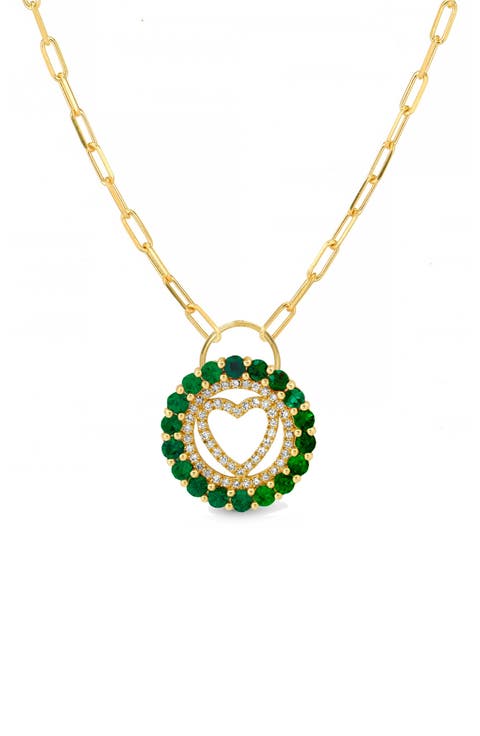 Cubic Zirconia Heart Paperclip Chain Necklace