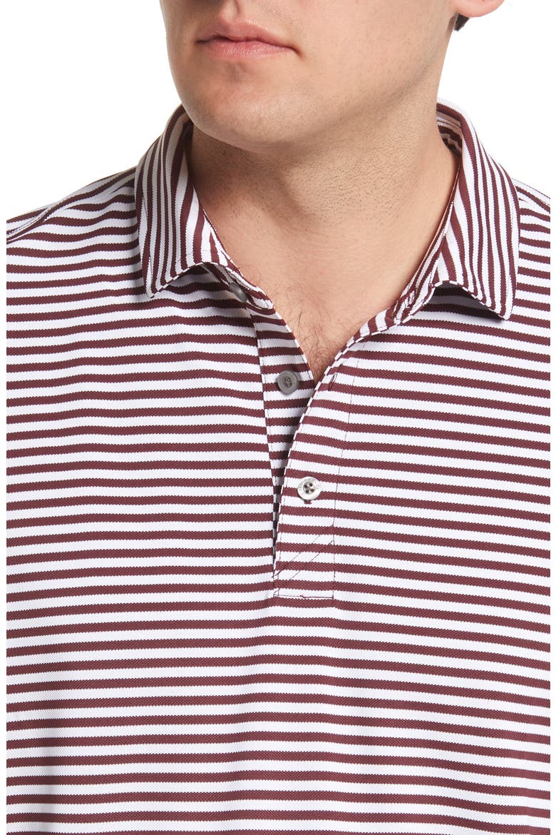 Virtue Piqué Stripe Recycled Blend Polo, Alternate, color, BORDEAUX