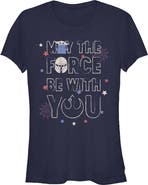 Star Wars: The Mandalorian Junior's Star Wars The Mandalorian May The Force And Fireworks Graphic T-Shirt