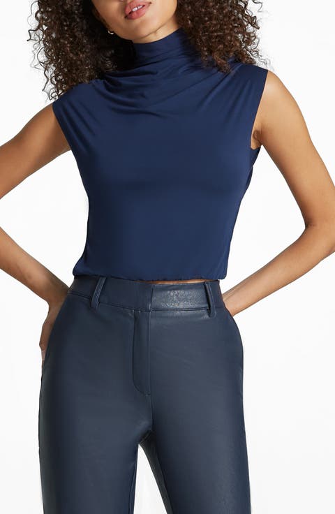 Butter Draped Funnel Neck Crop Top